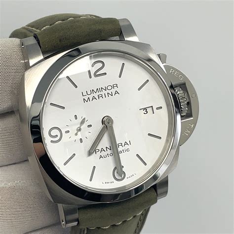 panerai white gold hands|Panerai luminor watch.